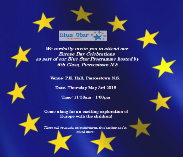 Europe Day Invitation 2018 Piercestown NS