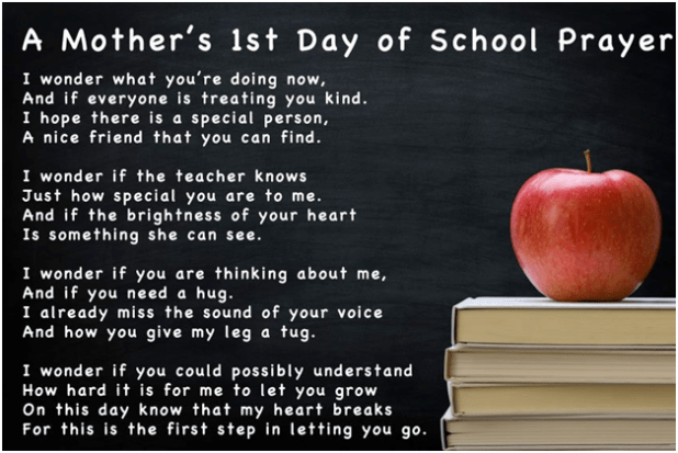 moms first day of school prayer